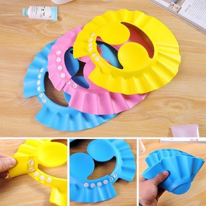 Mũ chắn nước, bịt tai cho bé gội đầu, cắt tóc