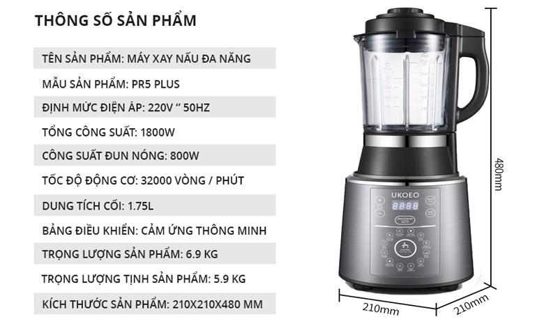 Máy làm sữa hạt Ukoeo PR5 Plus