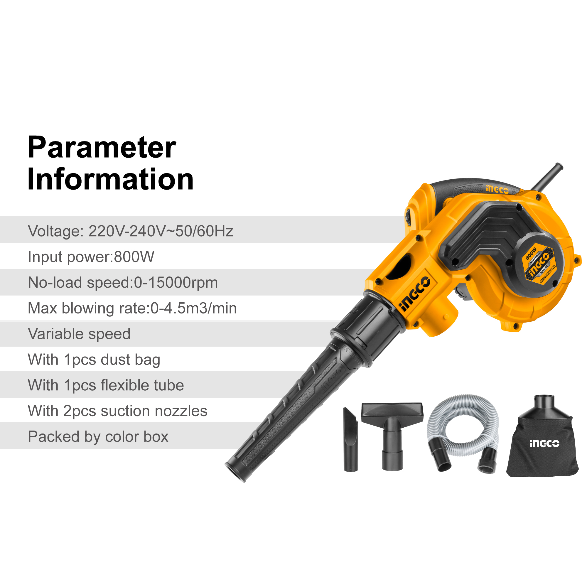 INGCO Máy thổi bụi 800W AB8008