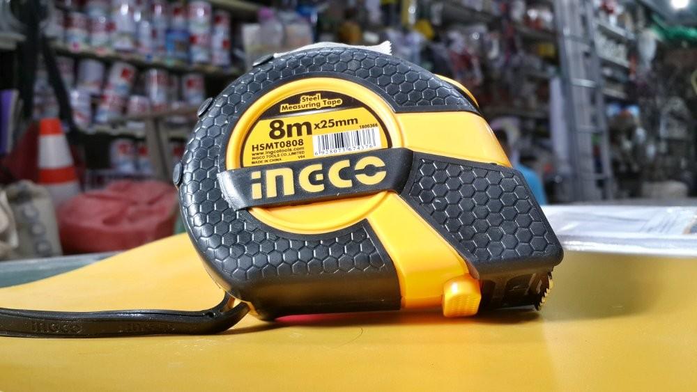 8mx25mm thước cuộn thép nền vàng ingco hsmt0808