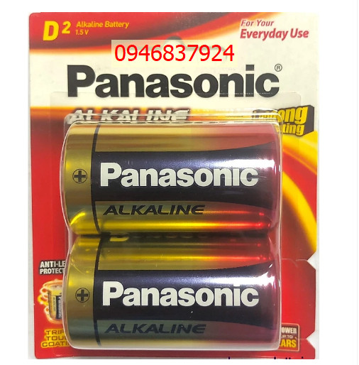 Combo 2 vỉ 4 viên Pin Đại D Panasonic Alkaline LR20T/2B