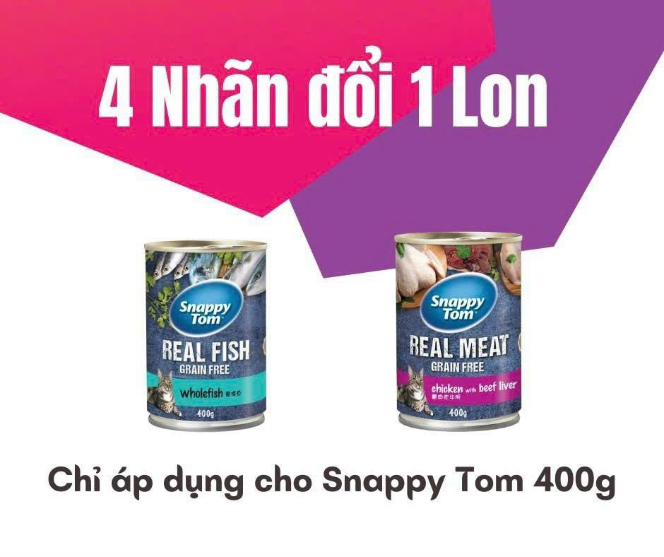 Pate SnappyTom Lon 400G RealMeat Siêu Thịt Cá
