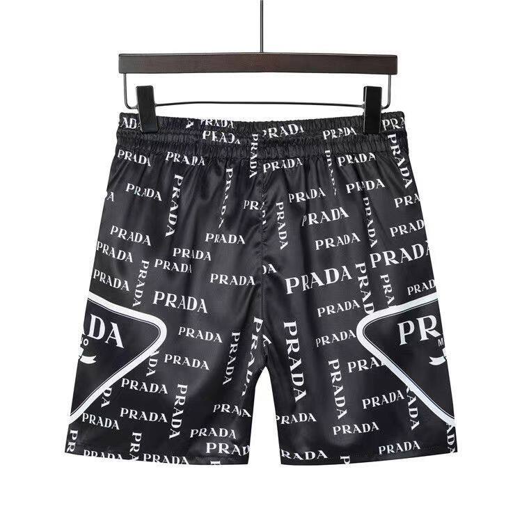 Spot Prada men's beach pants in summer new street nd P triangle casual  shorts loose fashion pants. 