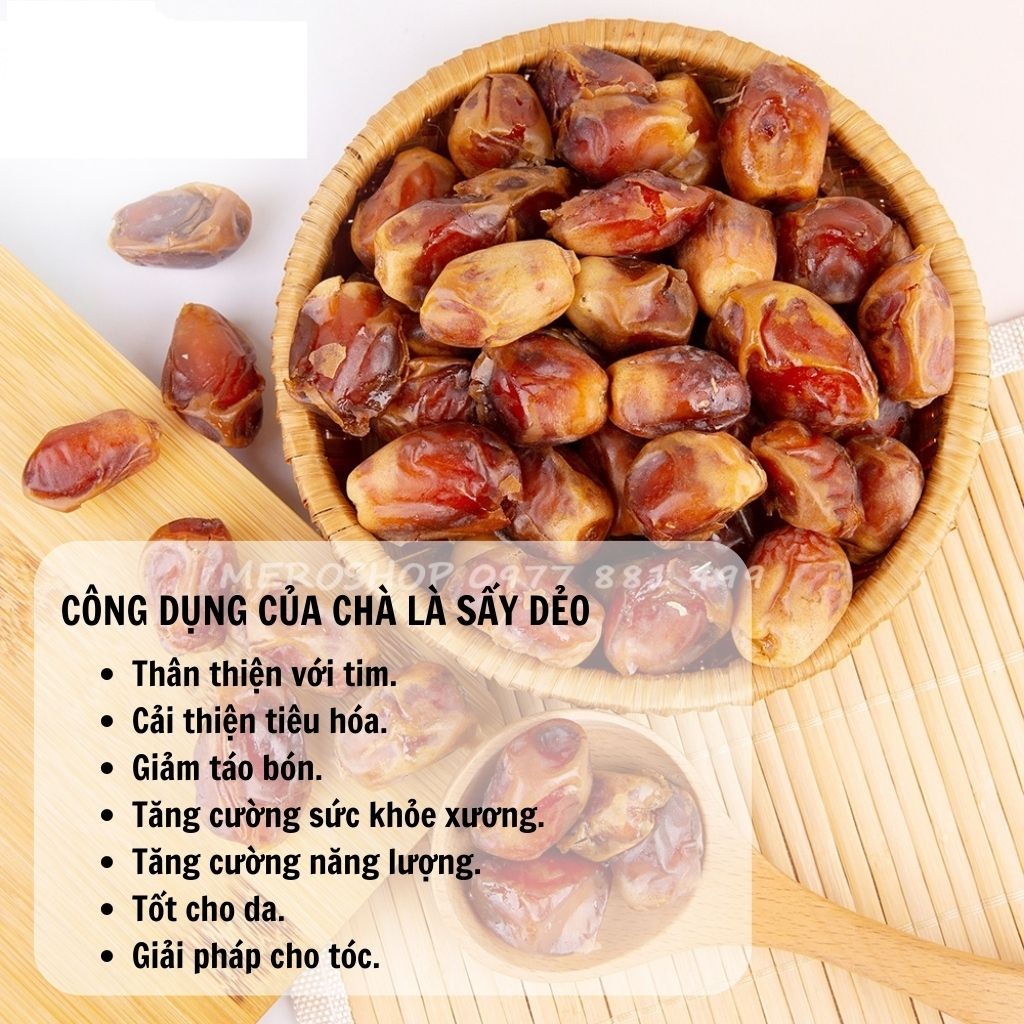 1kg Chà là sấy dẻo không đường Dubai tạo ngọt cho sữa hạt, ăn vặt mẹ bầu ăn kiêng by SanFood