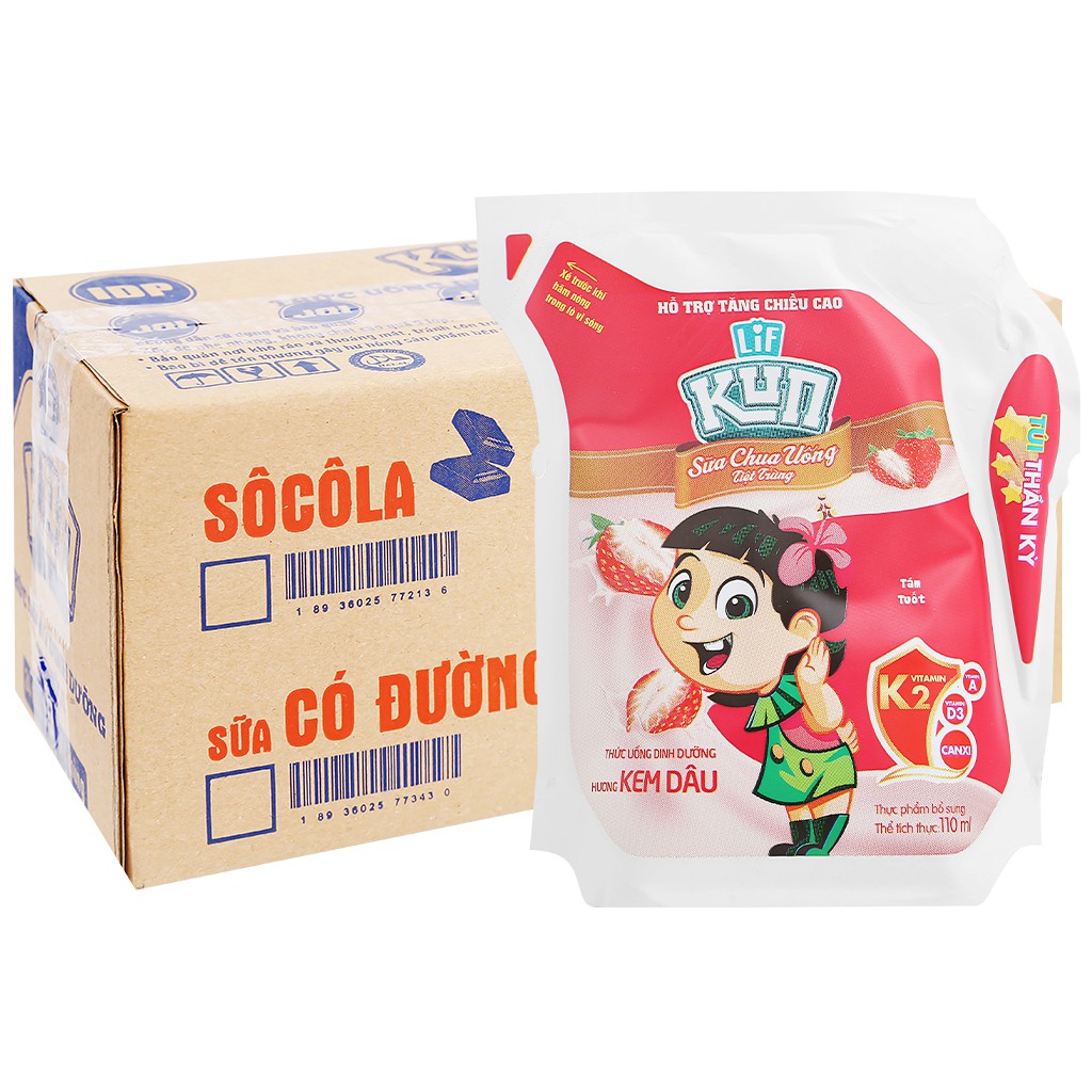 Sữa Chua Uống Kun túi 110ml Đủ Vị