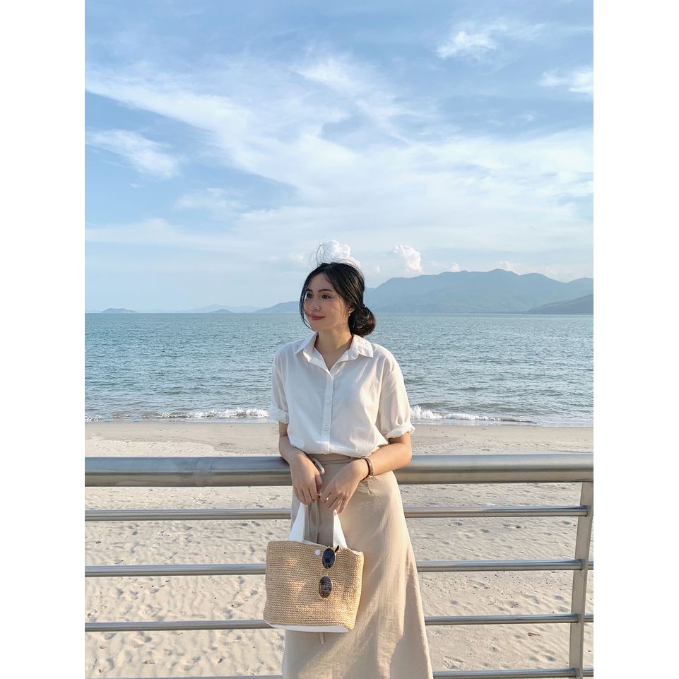 Chân váy Beige Midi thanh lịch