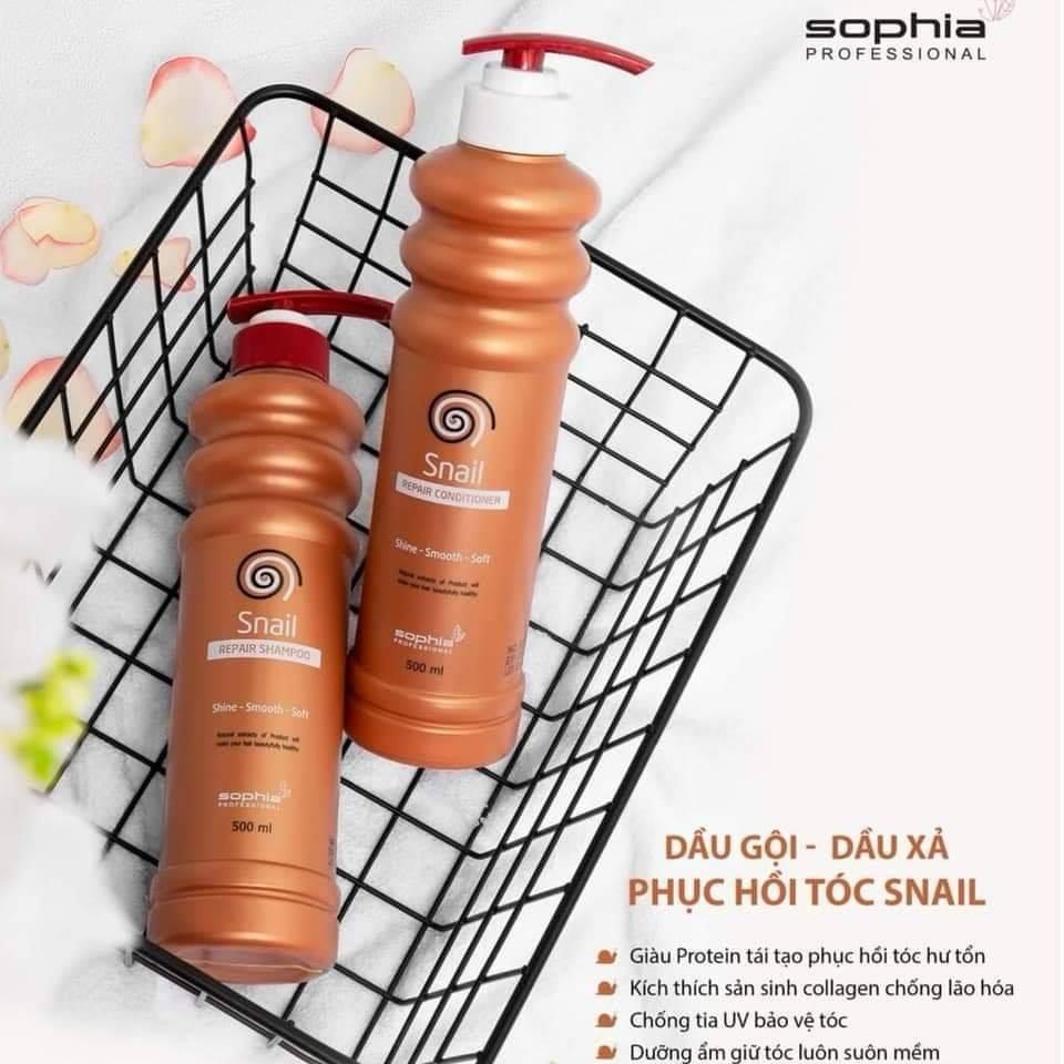 [HCM]Gội Xả Phục Hồi Tóc Snail Sophia Professional 500mlx2