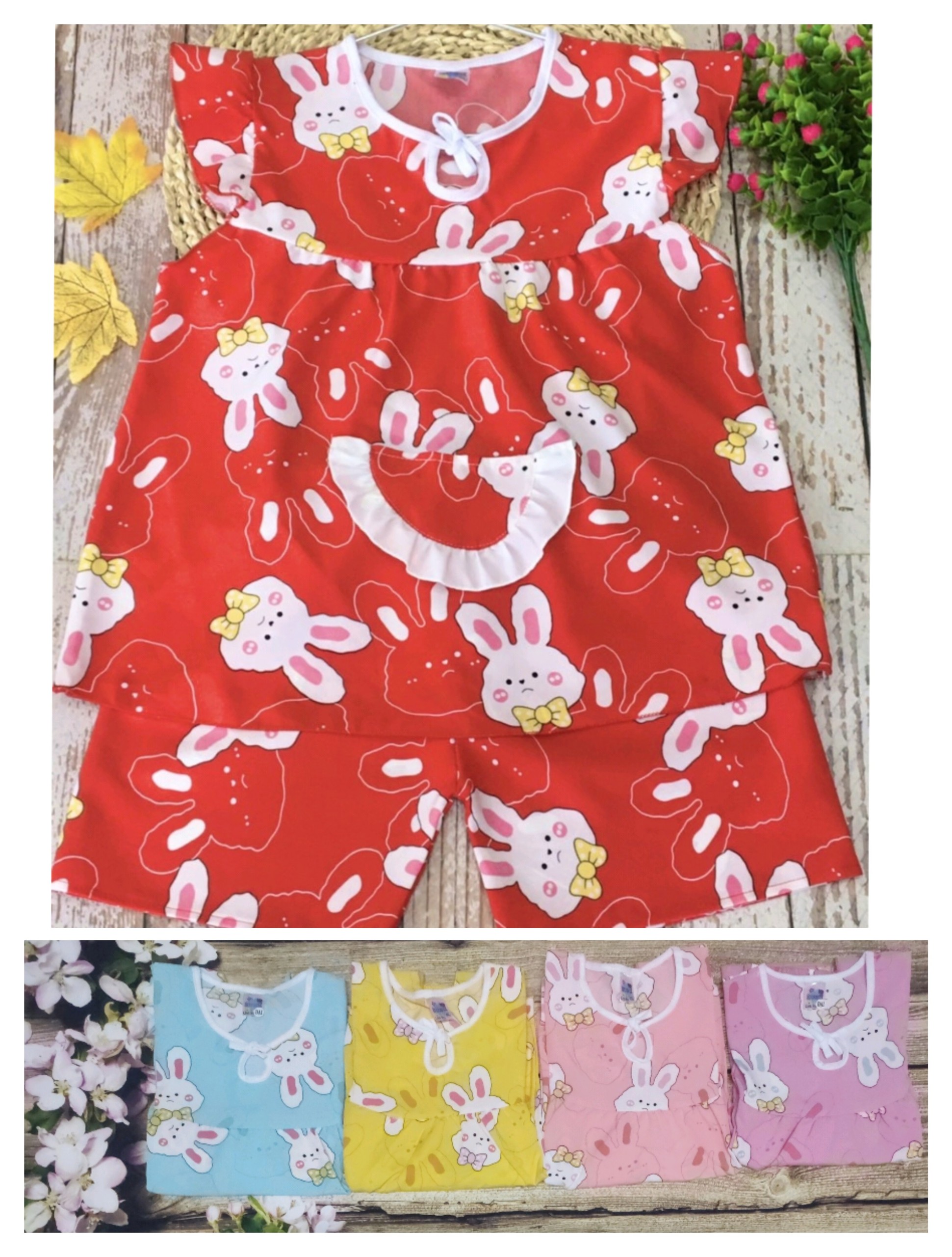 Bộ Lụa Cánh Tiên Bé  (18-22kg) ( giao màu ngẫu nhiên)