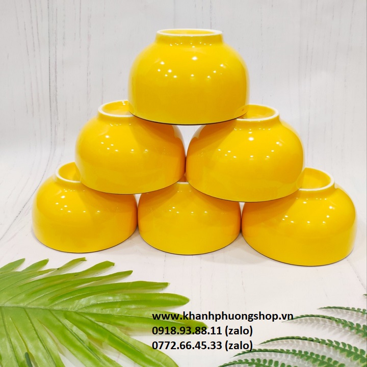 chén sứ vàng - chén sứ