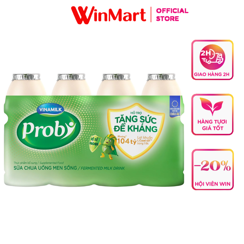 [Siêu thị WinMart] - VINAMILK SCU Probi có đường chai 130ml*4