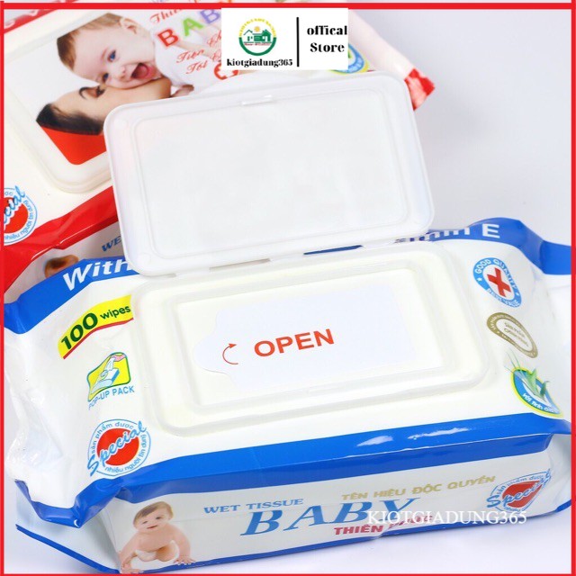 Khăn ướt thiên phúc gói 100 tờ - Khăn ướt lau đa năng không độc hại