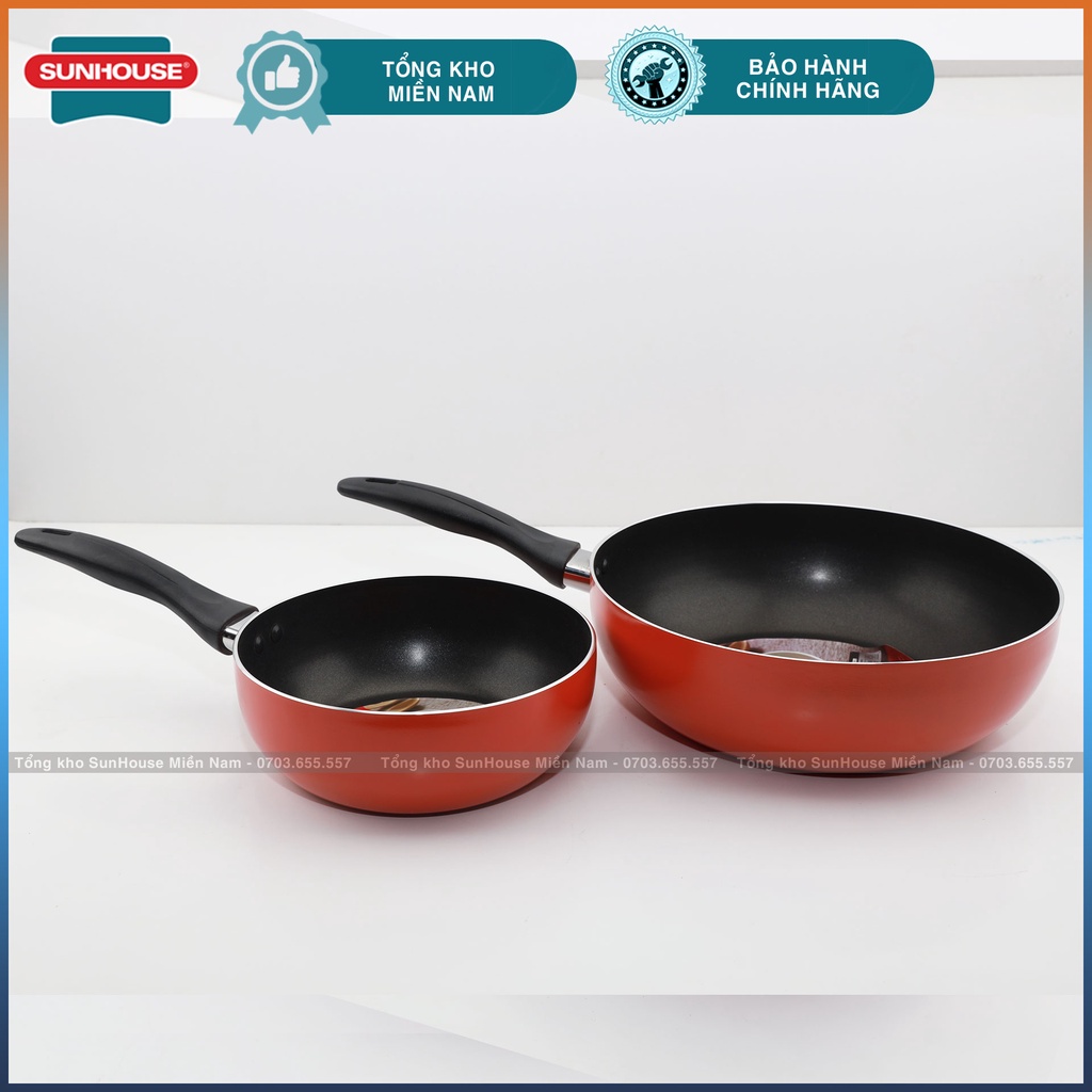 [SHS20MO/SHS28MO SUNHOUSE] Chảo chống dính đáy sâu 20/28 cm