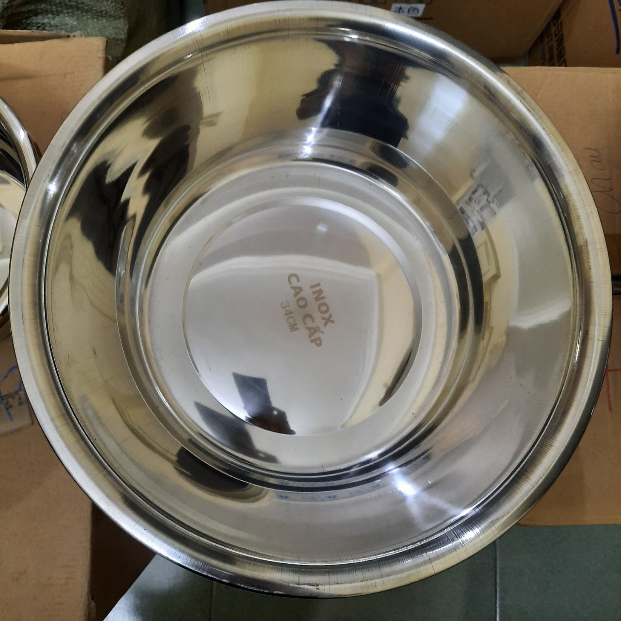 Chậu inox cao cấp, đường kính 34cm