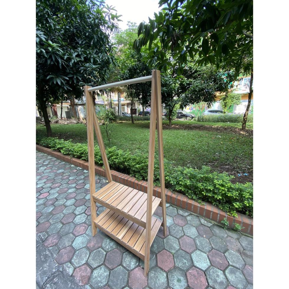 kệ gỗ treo quần áo phong cách vintage