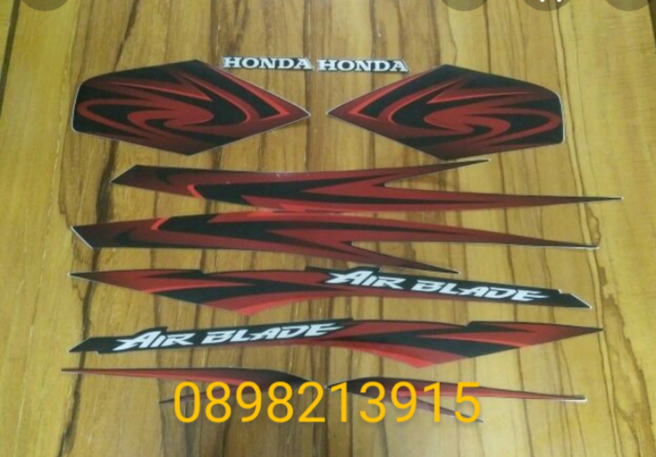 Bộ tem honda Airblade Thái 2008 màu đỏ đen