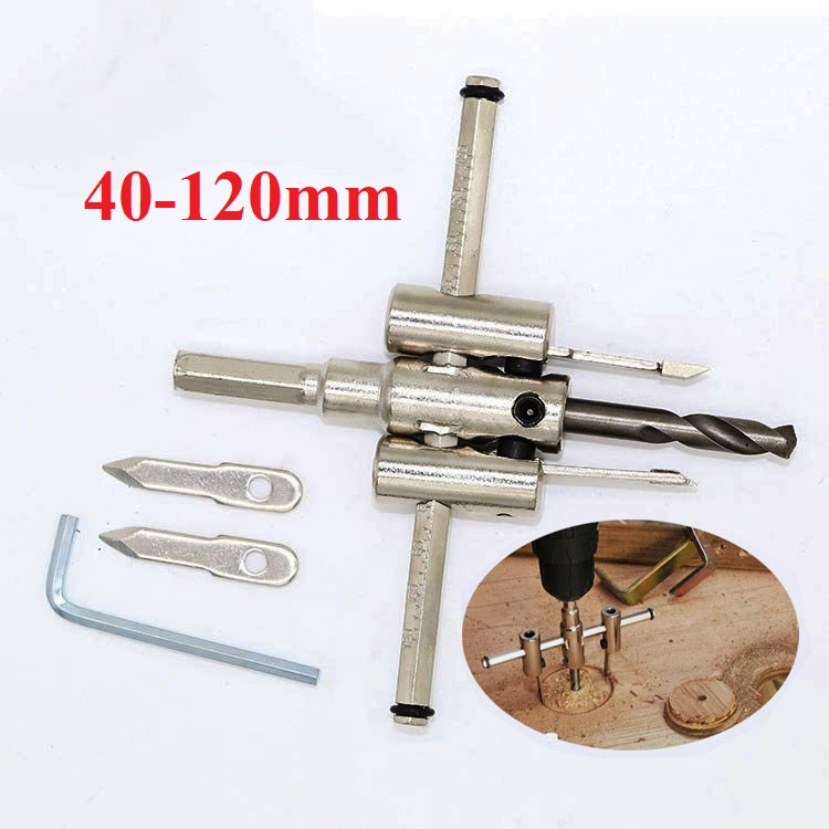 Dụng cụ khoét lỗ chữ thập 40-120mm, lưỡi Cacbua vonfram