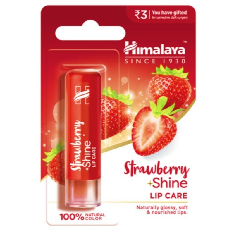 Son Dưỡng Môi Chiết Xuất Dâu Tây (Bóng, Mịn Môi) Himalaya Strawberry Shine Lip Care 4.5gm