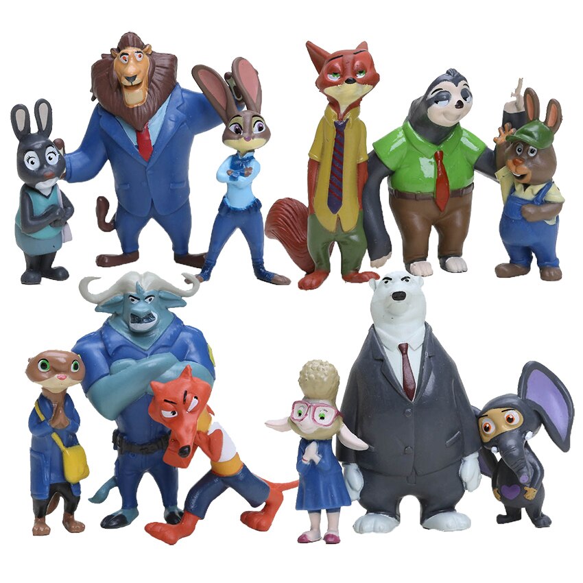 Sét 12 Mô Hinh Nhân Vật Hoạt Hình Zootopia - Phi Vụ Động Trời