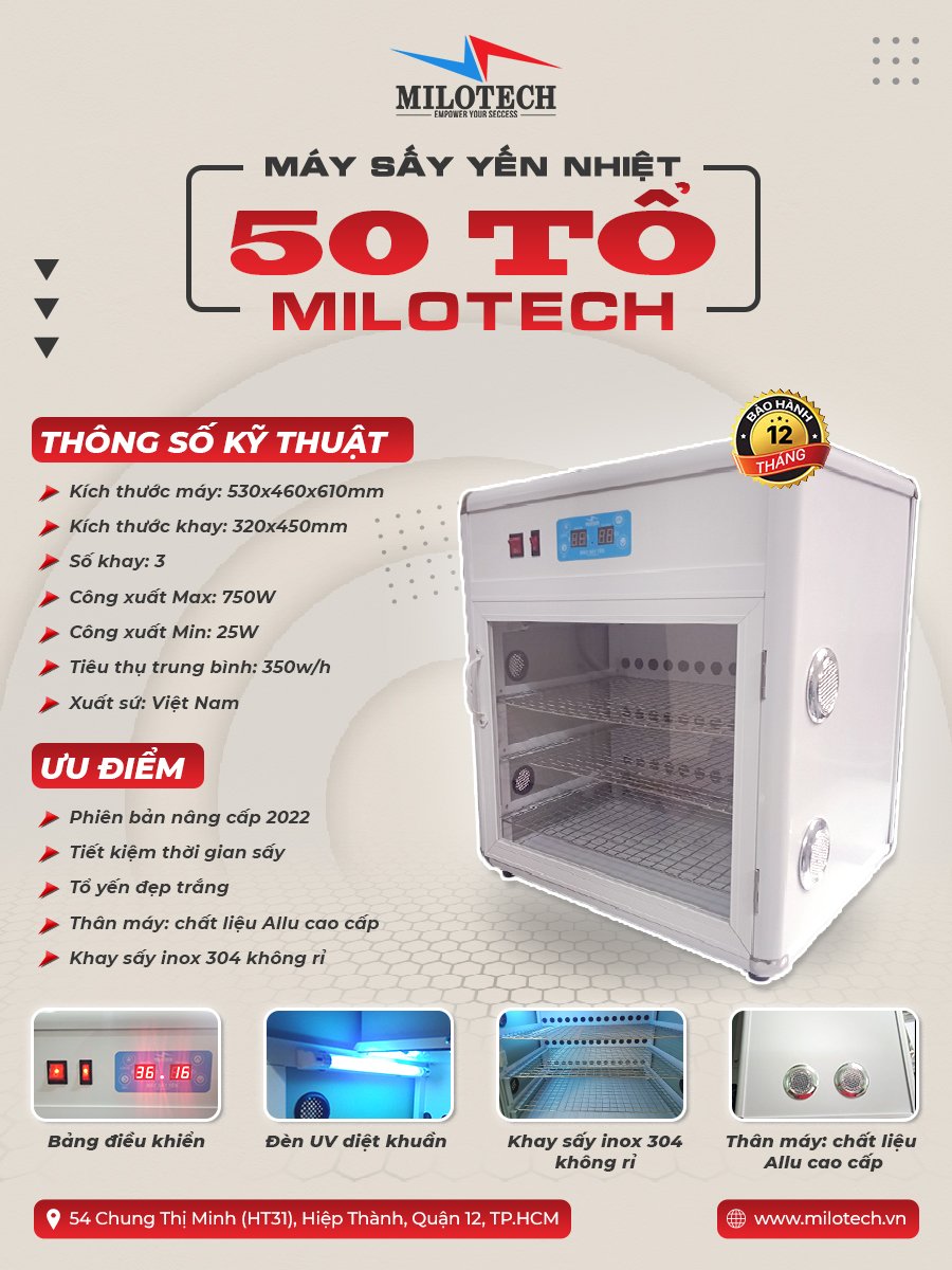 [HCM][Trả góp 0%] Máy sấy tổ yến 50 tổ