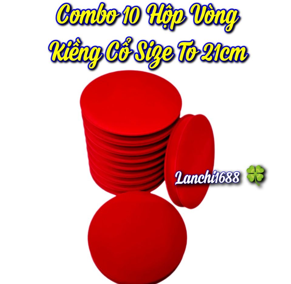 ComBo 10 Hộp nhung đựng bộ trang sức, vòng kiềng rộng 17cm - 21cm