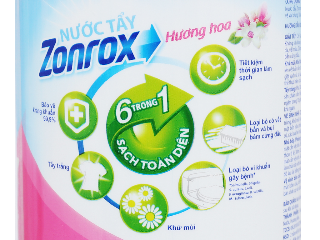 Nước tẩy Zonrox hương hoa chai 1 lít