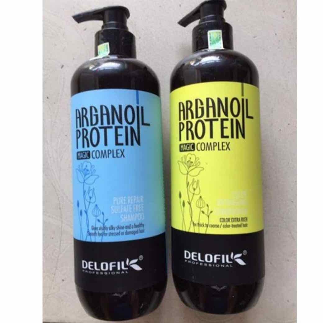 Dầu gội xả phục hồi độ ẩm Delofil Pure Repair cho tóc khô xơ hư tổn 500mlx2