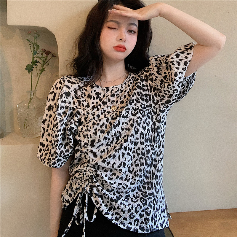 ÁO SƠ MI NỮ RÚT DÂY DA BEO