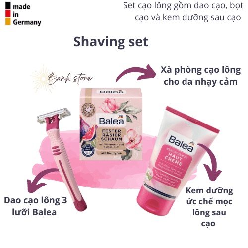 Set Bọt - Kem - Dao cạo lông Balea cực kì tiết kiệm