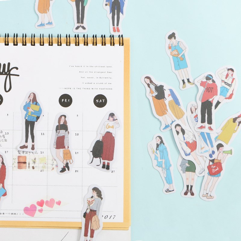 [HCM]40 sticker cổ điển trang trí dễ thương (Hàng có sẵn)