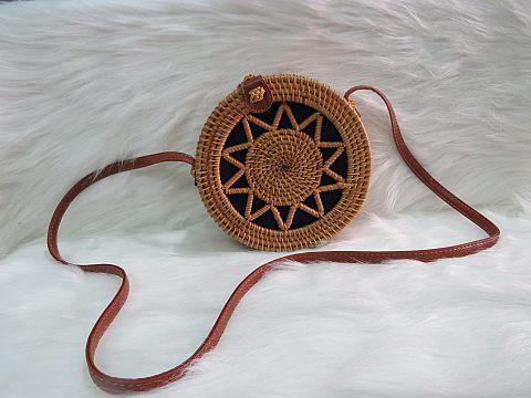 Giỏ xách mây hình trống cơm