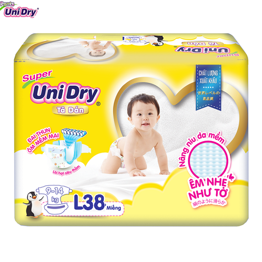 Freeship [Tặng 8 miếng cùng loại] Combo 2 Bịch Tã Dán Siêu Thấm Unidry Size  M42 - L38 - XL34
