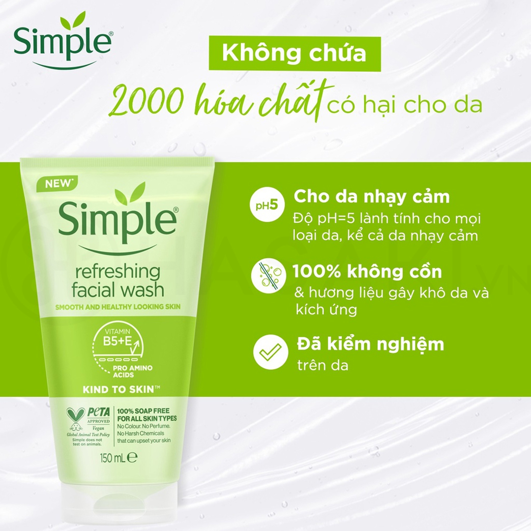 Sữa Rửa Mặt Simple Refreshing Facial Wash 150ml
