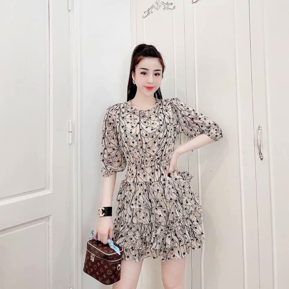 Dầm hoa nhí họa tiết thắt eo