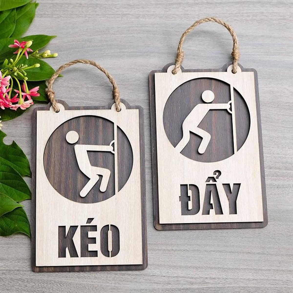 Bảng gỗ CARINA DECOR- PULL PUSH Kích thước 150x80mm