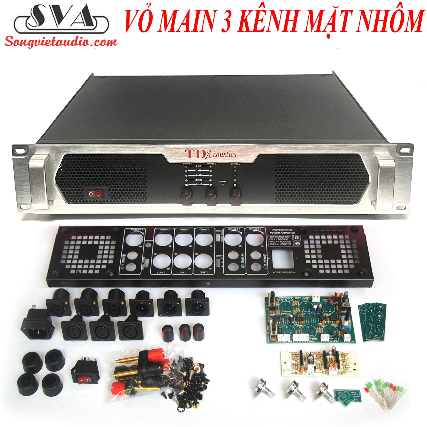 VỎ MAIN 3 KÊNH MẶT NHÔM