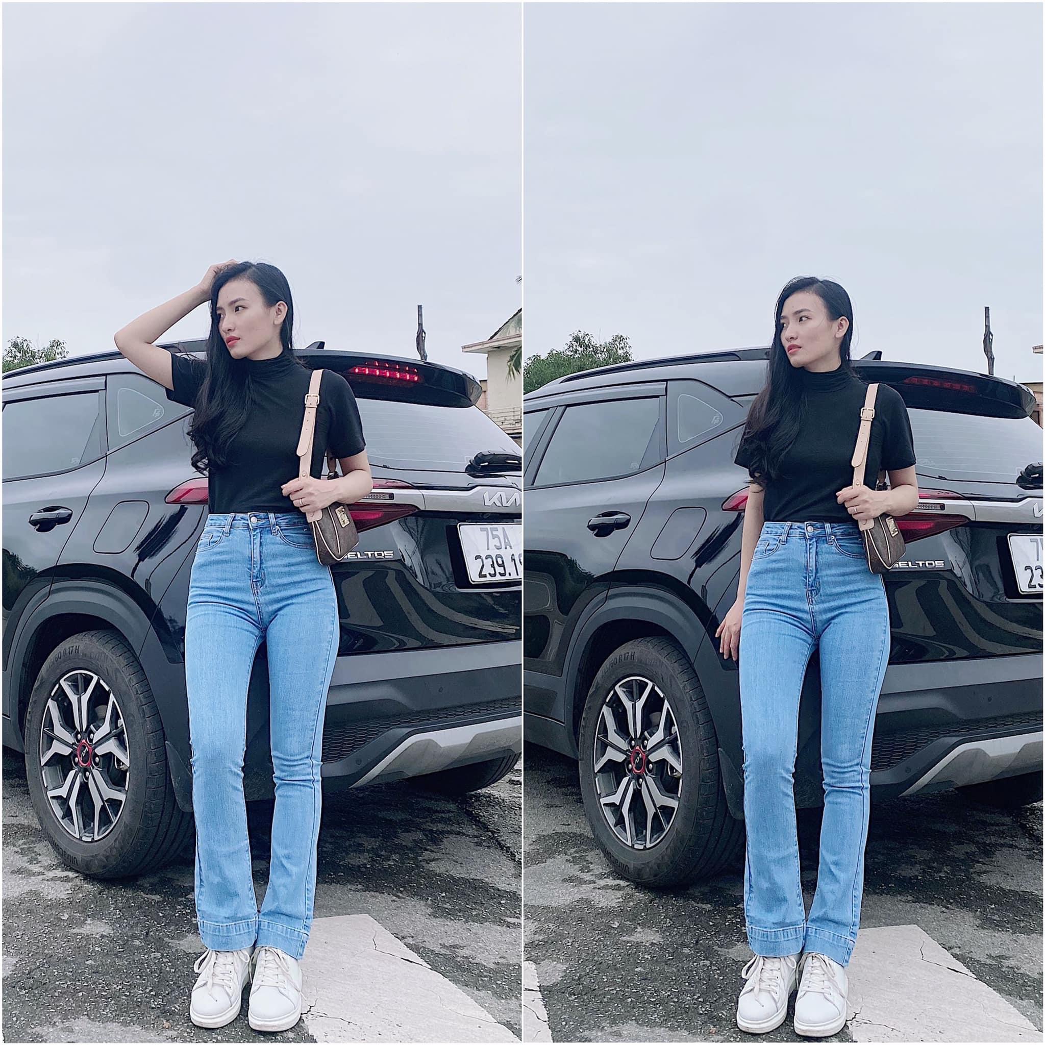 Quần jean ống loe lưng cao - quần loe dáng dài line bản to vnxk