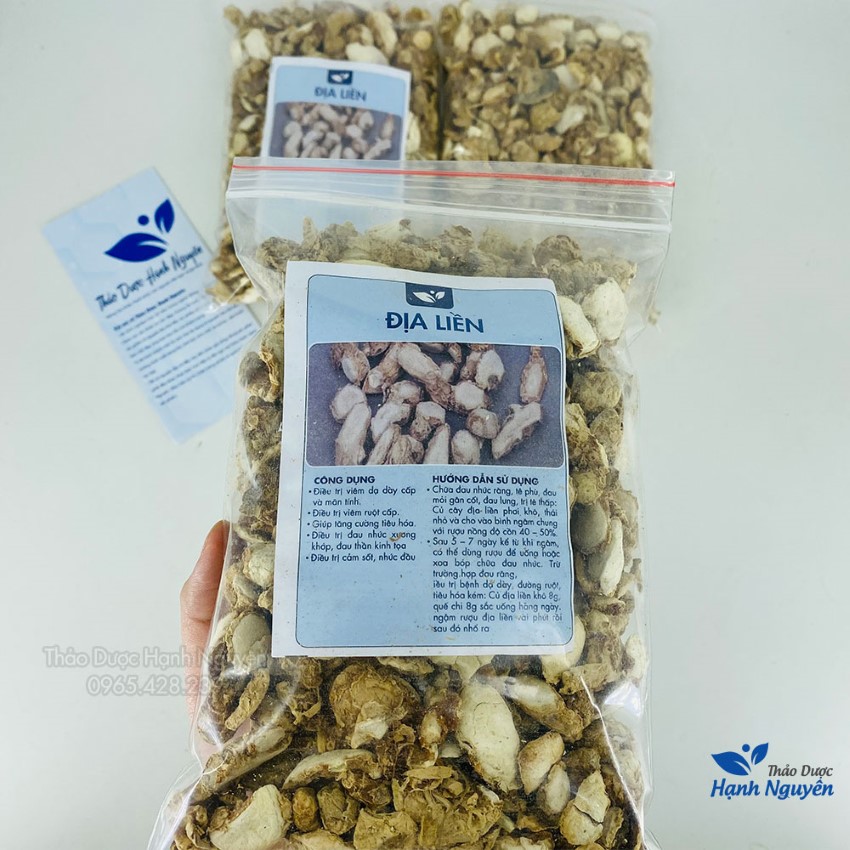 Địa liền 500g, tam nại khô, thái lát, trắng, thơm - Thảo Dược Hạnh Nguyên