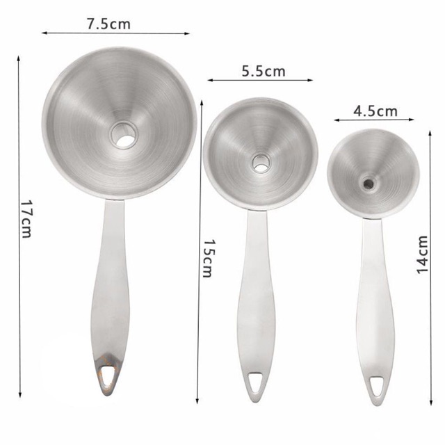Bộ 3 Phễu Inox 3 Cỡ
