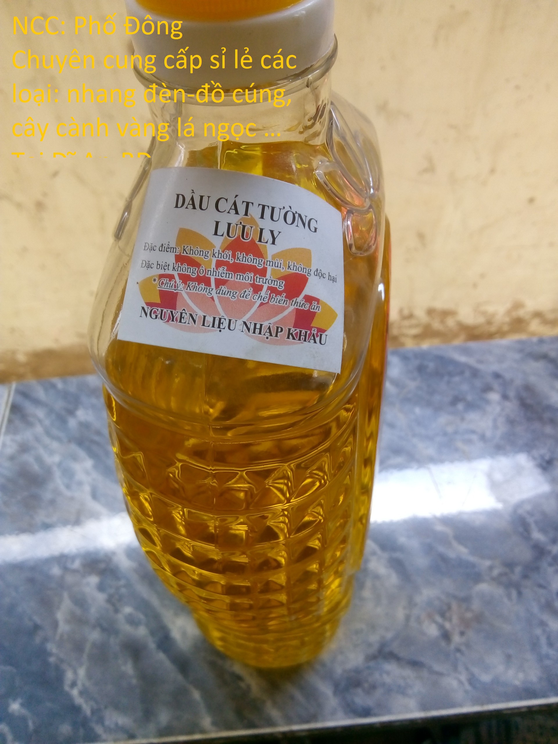 Dầu cát tường lưu ly loại 2 lít (dầu không khói)