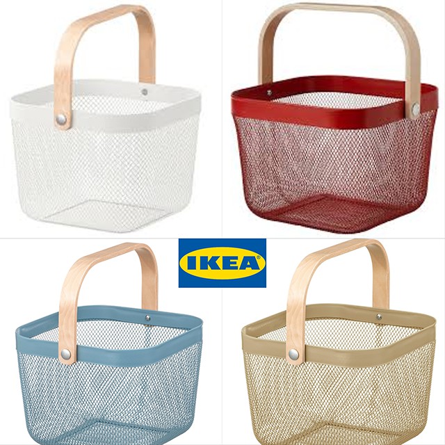 Giỏ đa năng 25x26x18cm Risatorp IKEA (trắng, hồng, đỏ, olive)