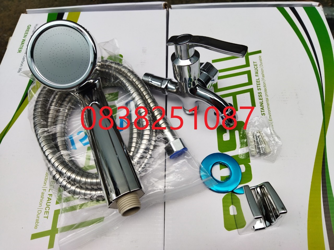 Bộ vòi sen lạnh củ sen lạnh kèm dây bát sen tặng cài sen - bộ vòi sen tắm tăng áp