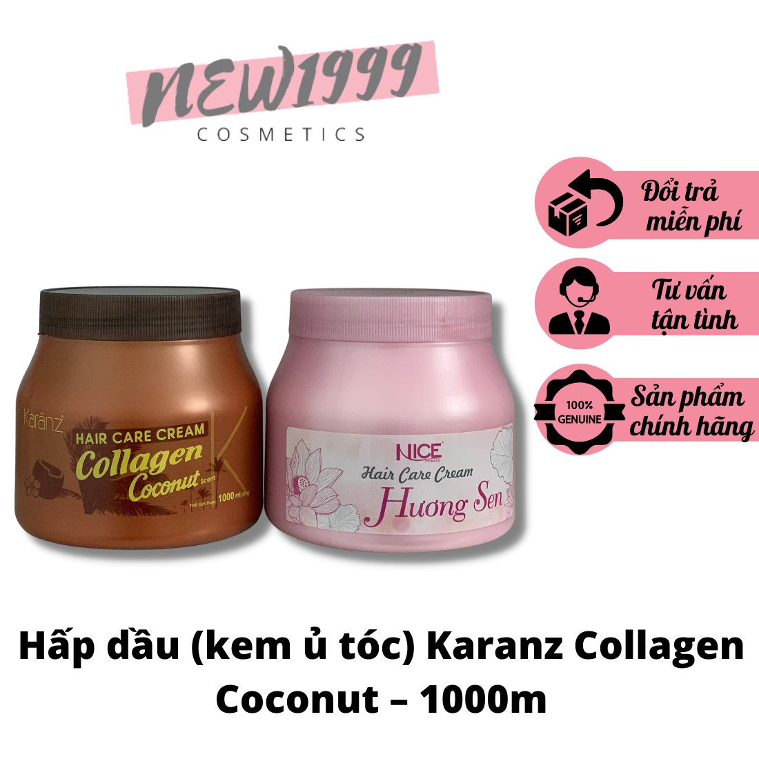 Kem hấp tóc ủ tóc Karanz Collagen Coconut 1000ml Collagen Karanz
