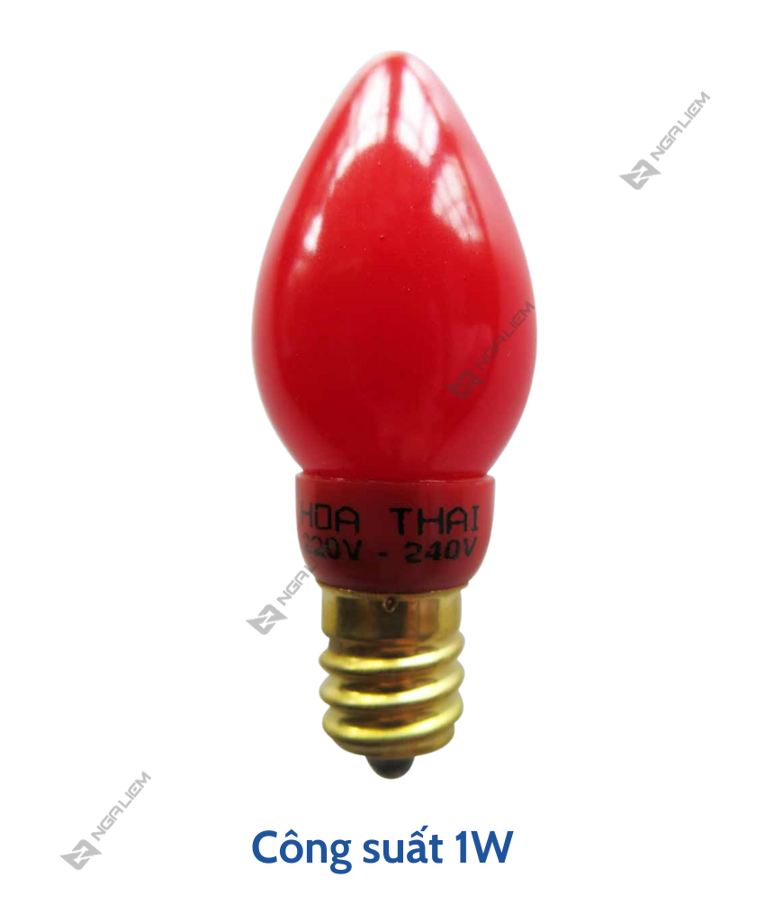 Bóng Led Ớt 1W E12 (Cà Na) Hòa Thái (2 Cái/Vỉ)