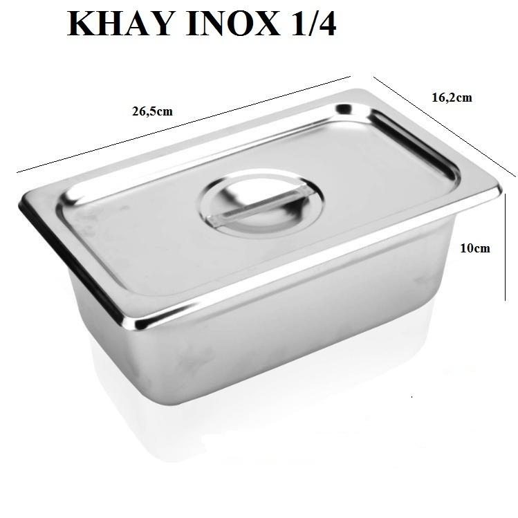 Khay inox đựng topping, đựng kem 1 phần 4