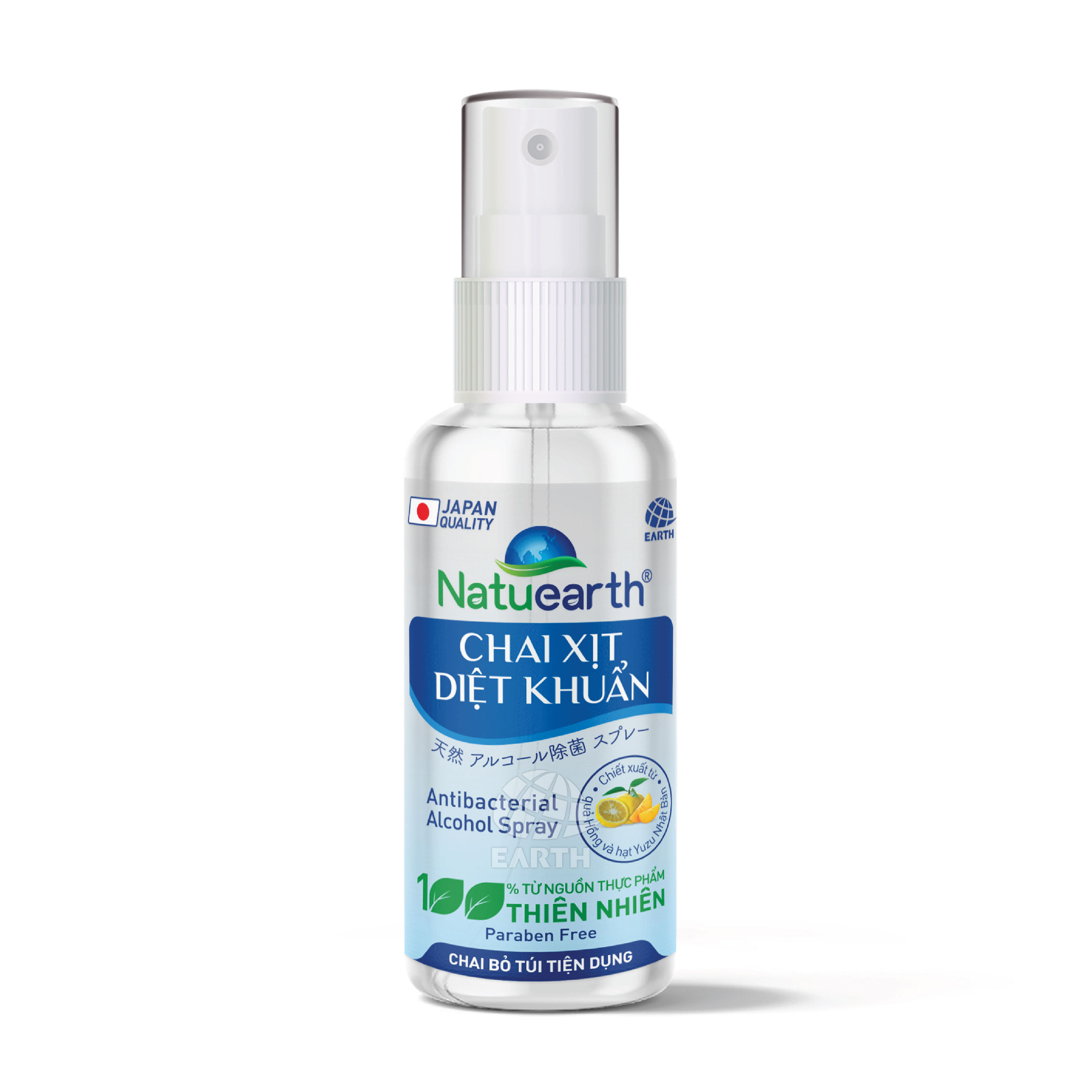 Chai xịt diệt khuẩn Natuearth 60ml ml (chai dạngj bỏ túi tiện dụng)