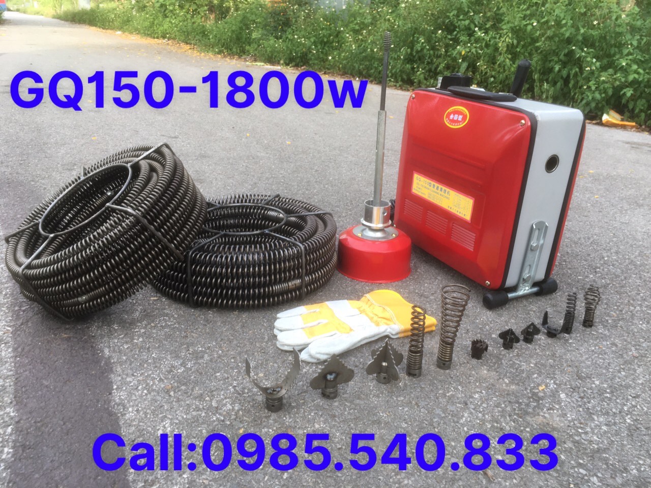 Máy thông tắc cống gq150 - công suất 1800w bảo hành 12 tháng dùng cho dịch vụ .................................