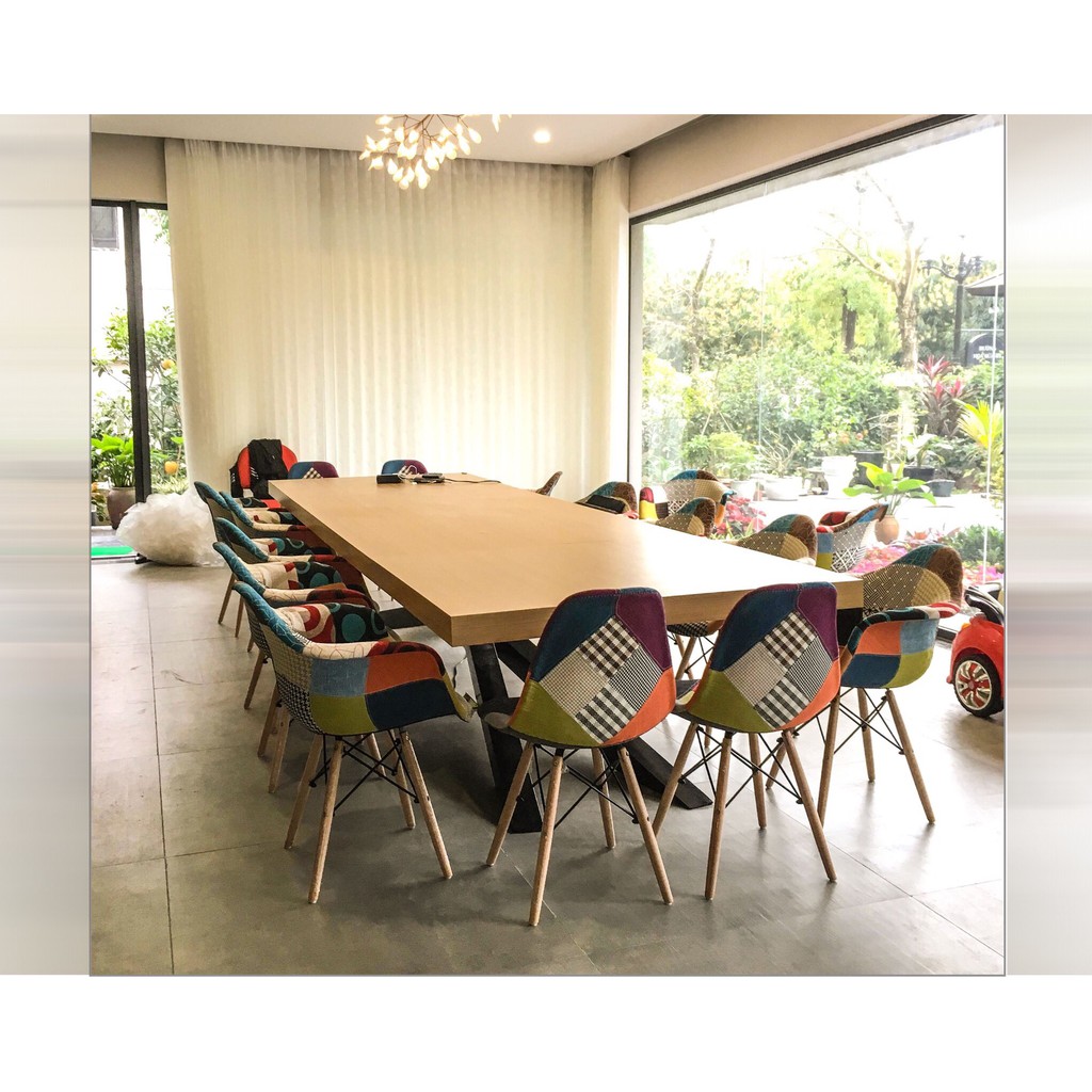 Combo 2 Ghế Eames bọc thổ cẩm - Ghế thư giãn Eames vải nỉ thổ cẩm