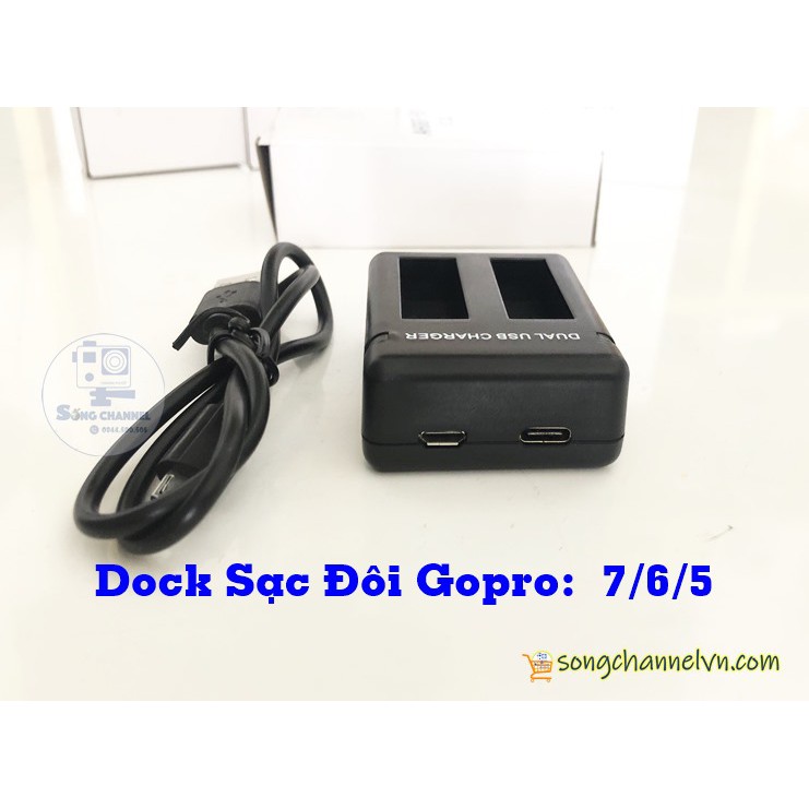 Dock Sạc Đôi Cho Gopro 5/6/7 [SỐNG CHANNEL]