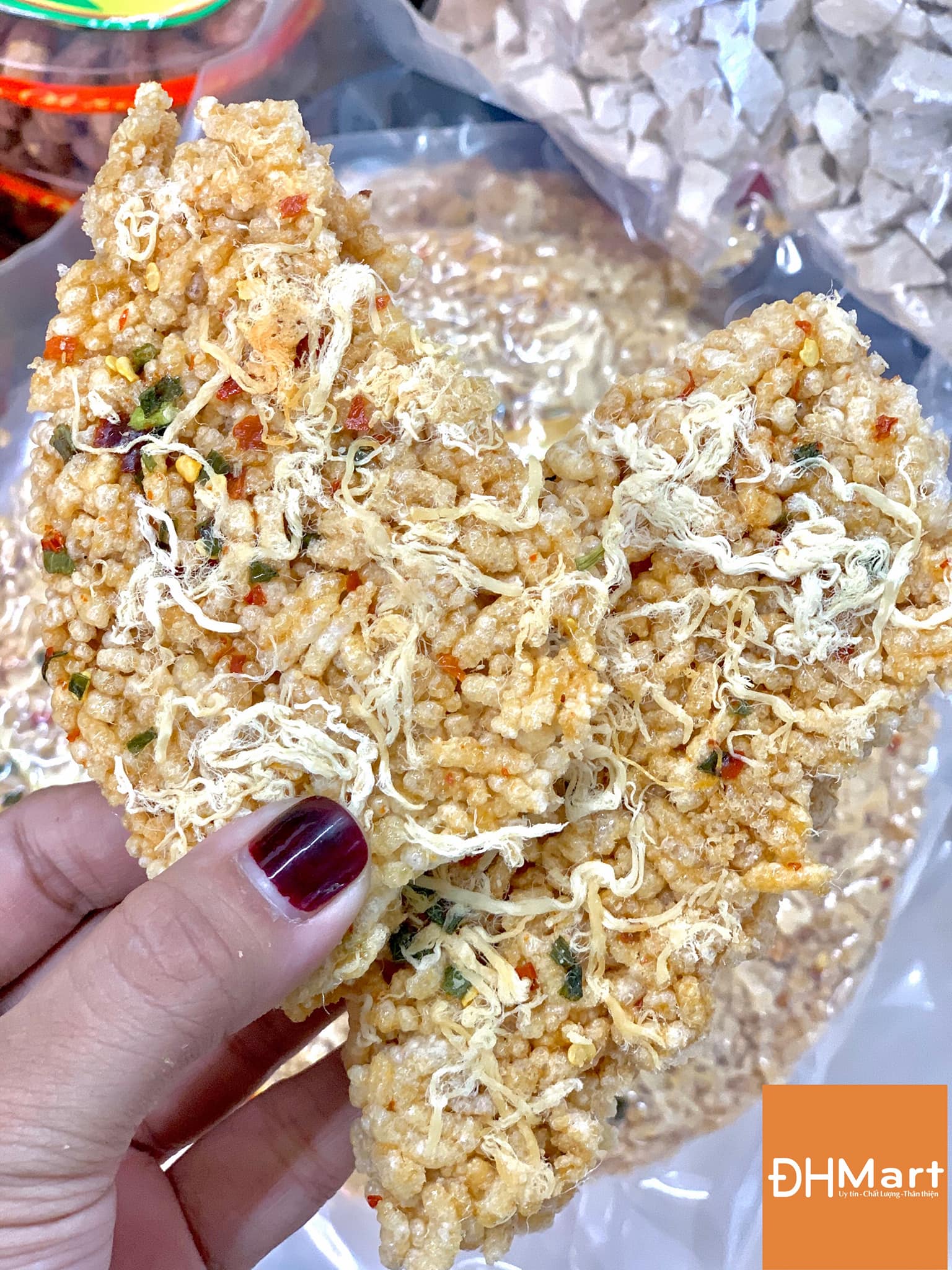 CƠM SẤY CHÀ BÔNG HIỆU NHẬT QUỲNH - siêu giòn siêu ngon