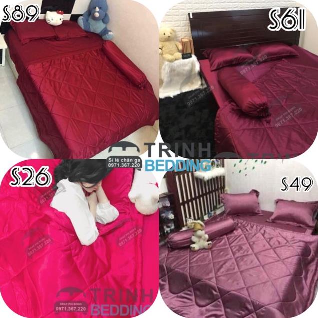 Bộ Drap Chăn Ga Gối Phi Lụa Vải Siêu Mịn( MẪU NỆM CAO >20cm - 30cm) Trinhbedding